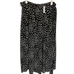 Talbots Picnic Skirt Polka Dot Black and White Pleated Full Midi New with Tags